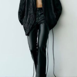 Zara Faux Leather Pants Straight Leg